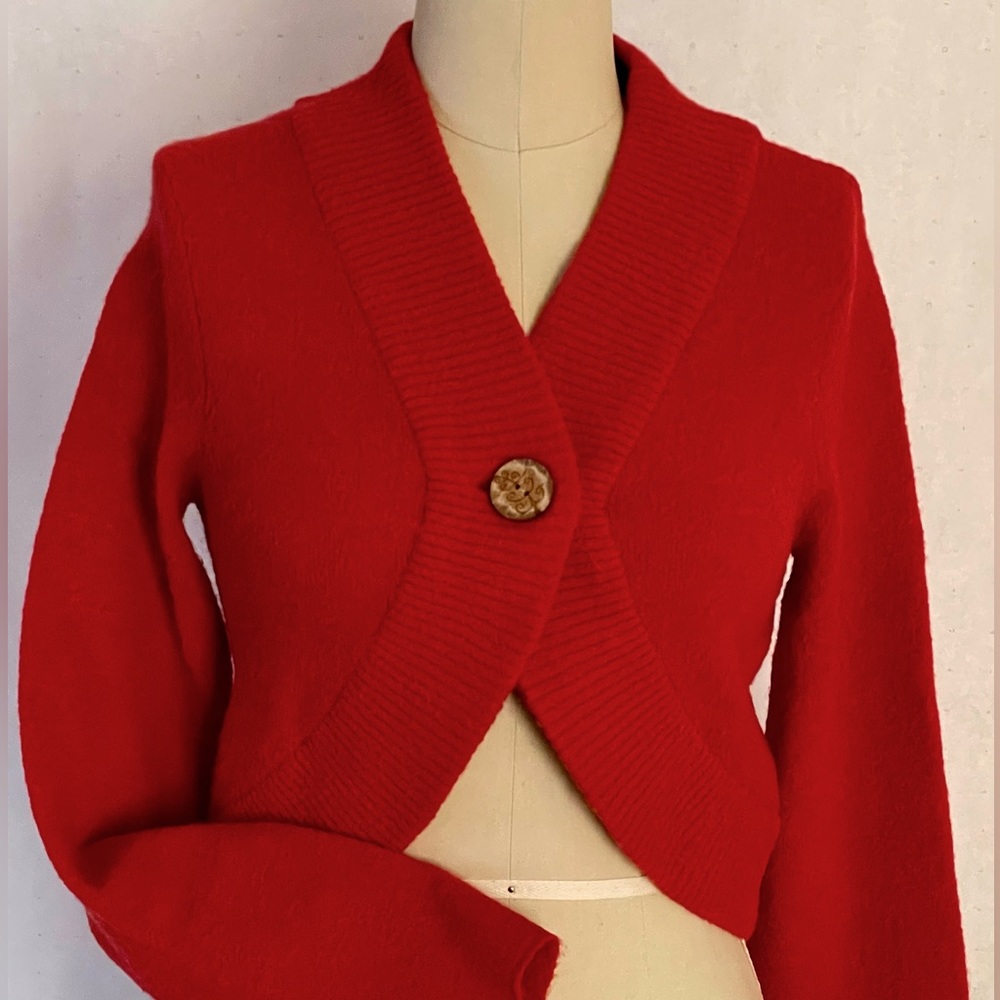 Sleeping on Snow LS Red Shrug, Size M